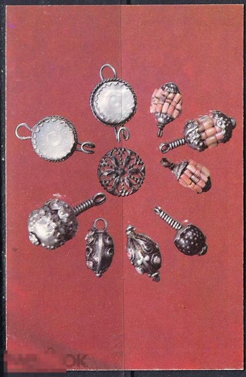 Календарик 1991 Киргизия Киргизские национальные украшения Кулоны Подвески Фрунзе Адабият Тир 170000