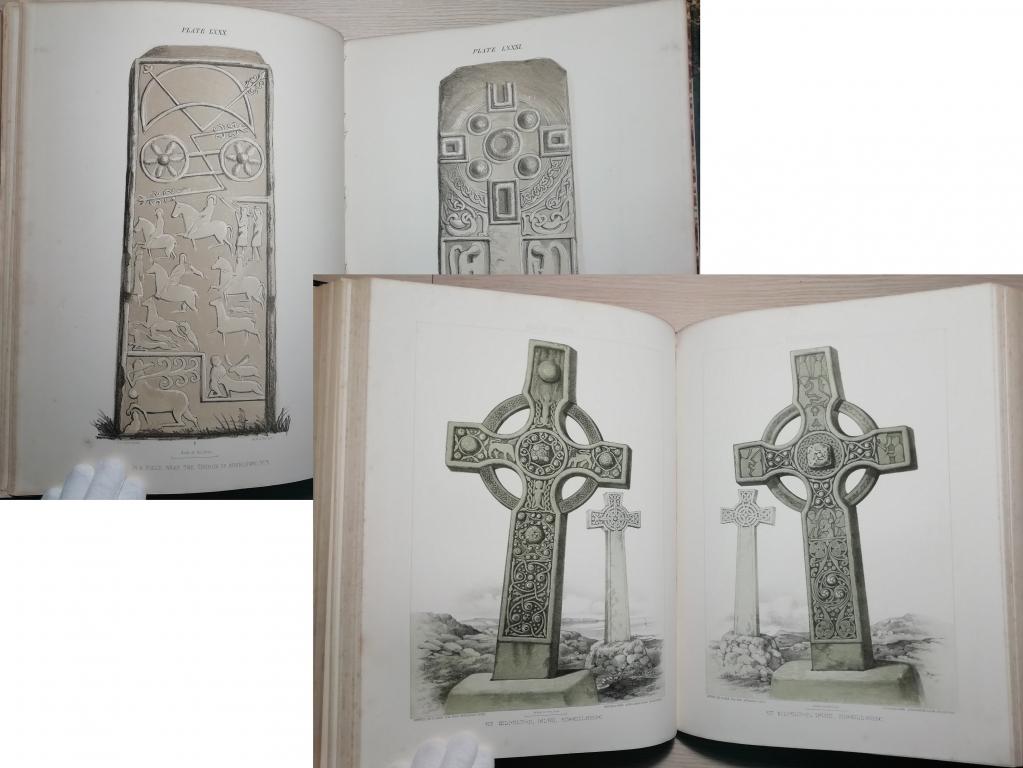 1856 год. Скульптурные камни Шотландии. Первое изданиe. 38х30см, 10кг, 2/2