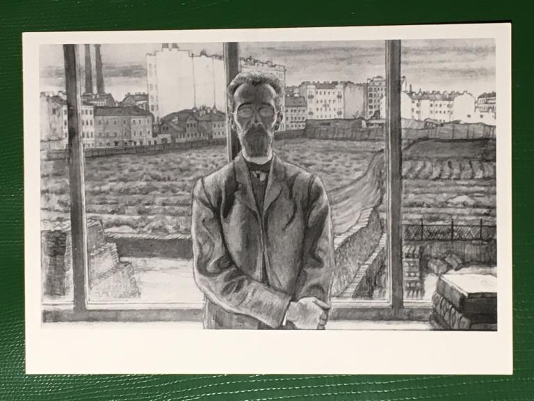 М.В. Добужинский. Человек в очках (Портрет К. А. Сюннерберга). 1966 г.