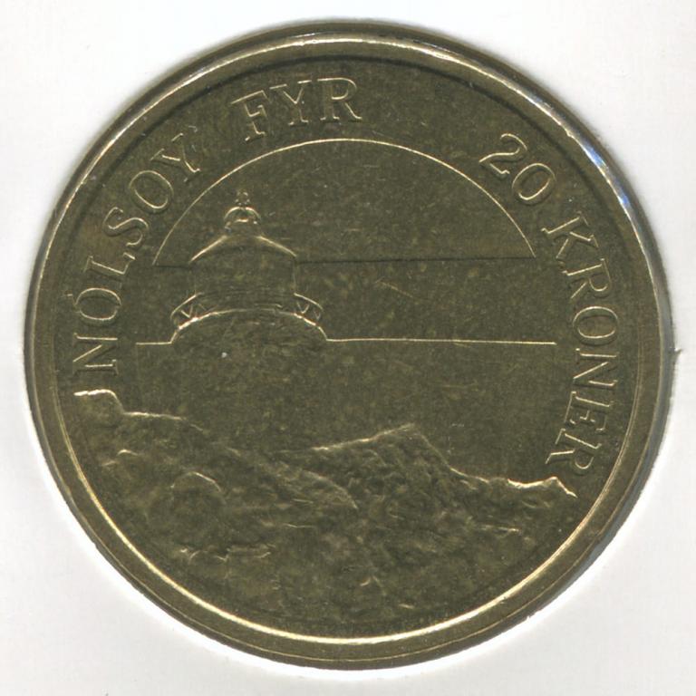 Дания 20 крон 2005 XF Фарерские острова, маяк на острове Нёльсой