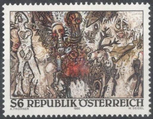 Австрия, 1995, № 2166, € 0,8, MNH, полн., Современное искусство в Австрии