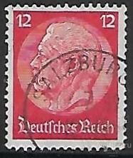 Германия. Третий Рейх. 1934. Пауль фон Гинденбург (1847-1934), 2-ой рейхспрезидент. Гашение.