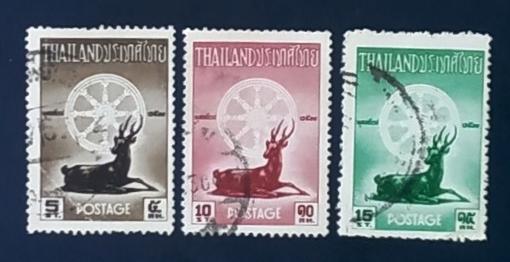 Таиланд  1957 2500 лет рождения Будды Sc# 321-323 Used