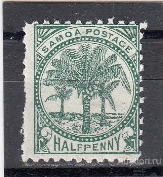 SAMOA  САМОА  Пальмы     № 25 1899  Сост* Наклейка!!