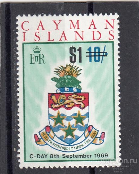 CAYMAN  ISLANDS  КАЙМАНЫ  Герб № 239 Надпечатка 1969  Сост** MNH