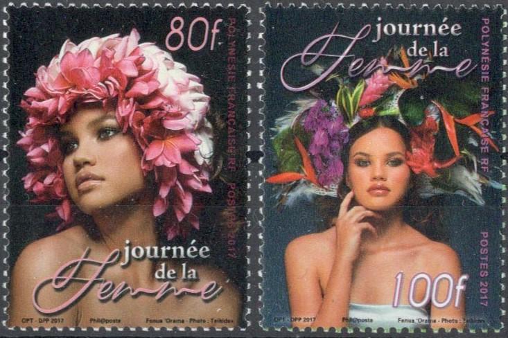 Французская Полинезия, 2017, № 1342,1343, € 3,4, MNH, полн., Международный женский день