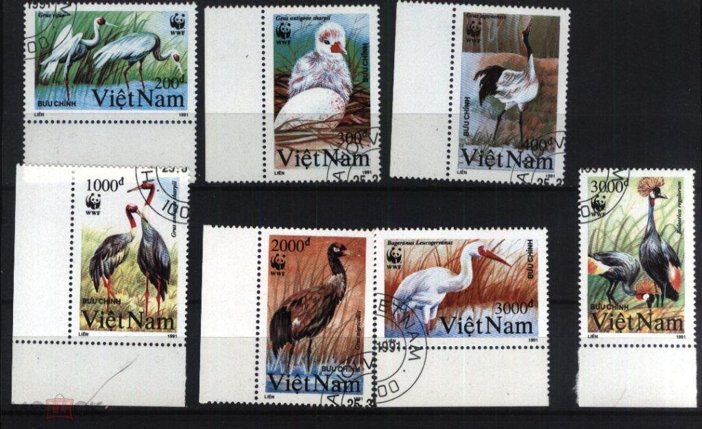 Вьетнам 1991 Mi# 2302 - 2308 Журавли WWF