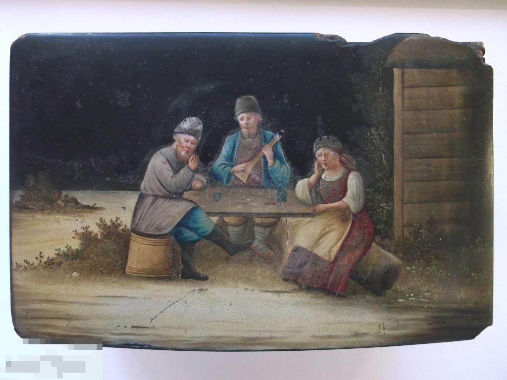 Вишняков Шкатулка Пирушка 1880-е гг. Папье-маше