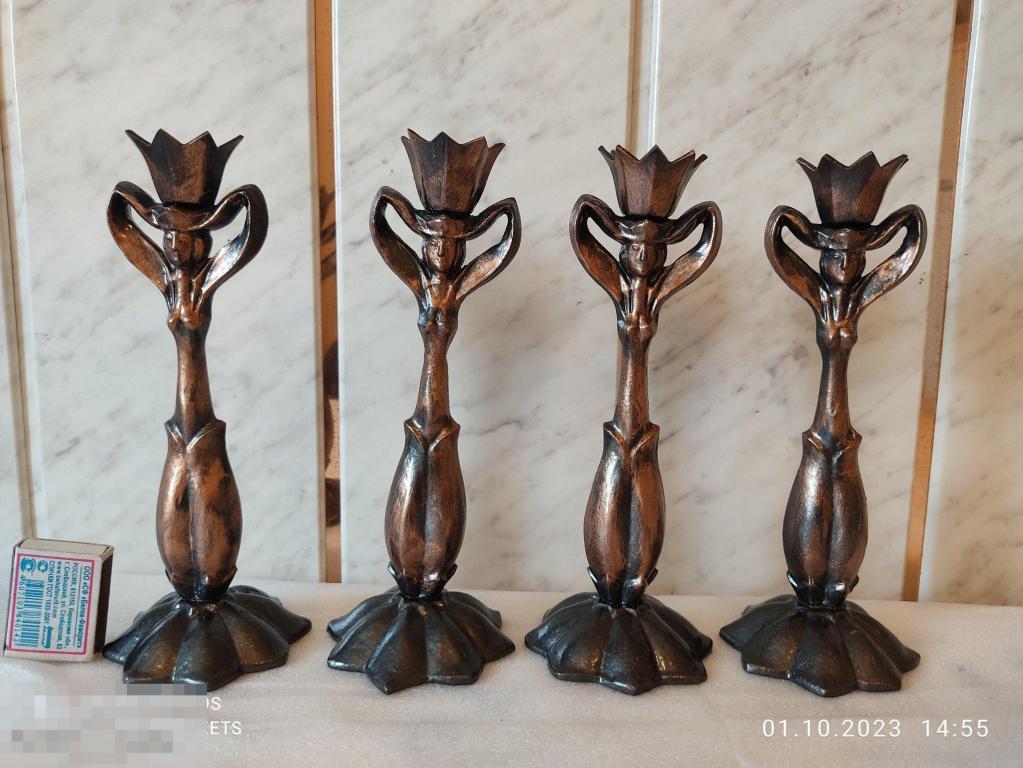 4 одинаковых подсвечника Узбечка. СССР. 24 см 
