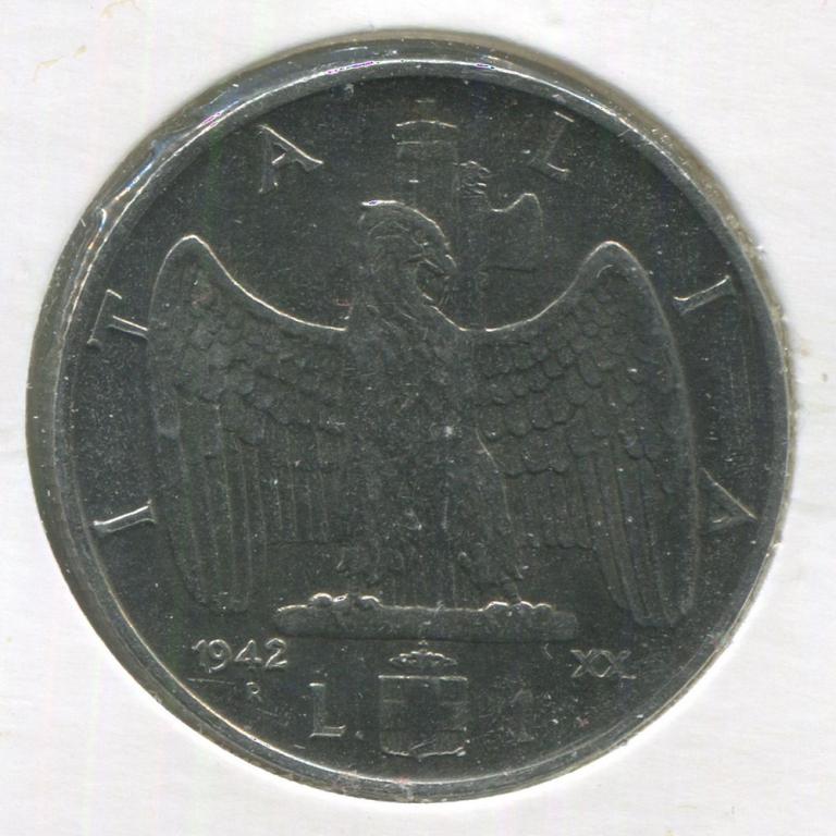 Италия 1 лира 1942 aUNC