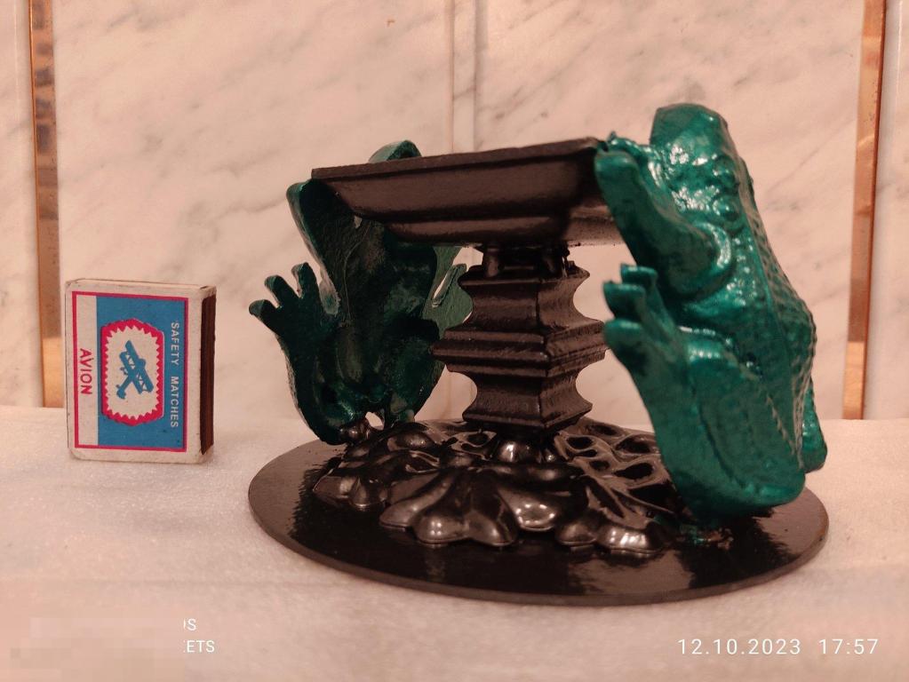 Композиция. Статуэтка. Лягушки - квакушки. Металл. Литье. Камин. Фауна 