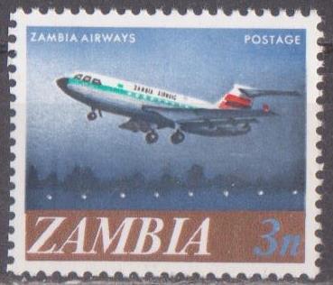 Замбия 1968 г. Авиация Самолет Транспорт **