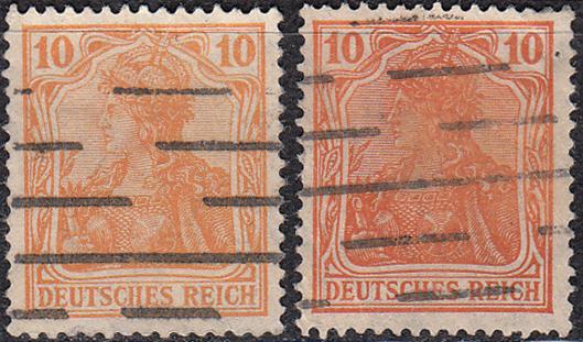 1920 Германия Веймарская республика Стандарт Выпуск VIII № 141 гаш. 4 евро Оттенки цвета