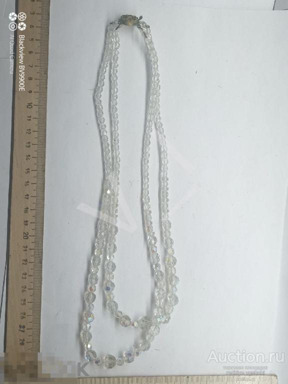 * Двойное Колье Ожерелье Бусы стекло СССР Винтаж Бижутерия редкое исполнение вес (Кбиж№2) 