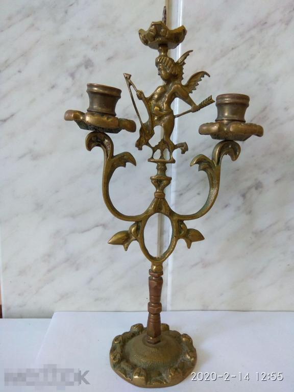 Подсвечник &quot;Ангел Любви&quot; Антик. Латунь.Литье (2). 