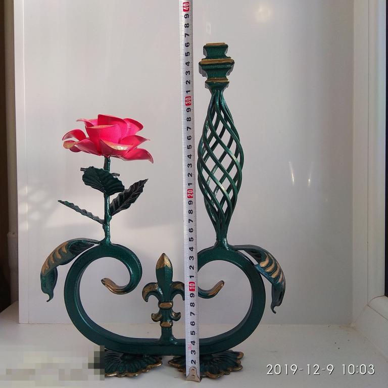 Подсвечник &quot;Любимой&quot; Металл. Ковка. Роза. 70 видов подсвечников ! 