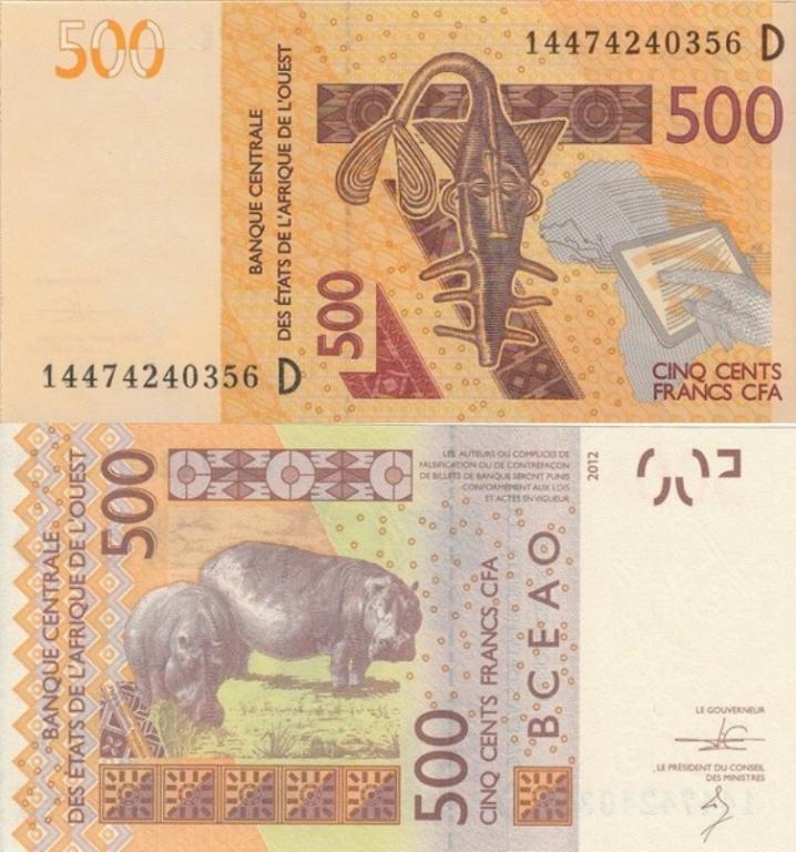 Западная Африка 500 франков 2012 (КФА, Мали, литера D)
