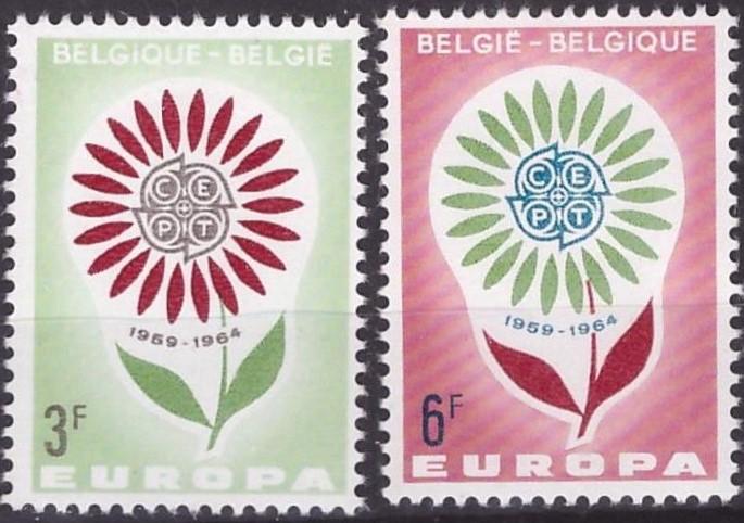 Бельгия, 1964, № 1358,1359, € 1,5, MNH, полн., EUROPA CEPT
