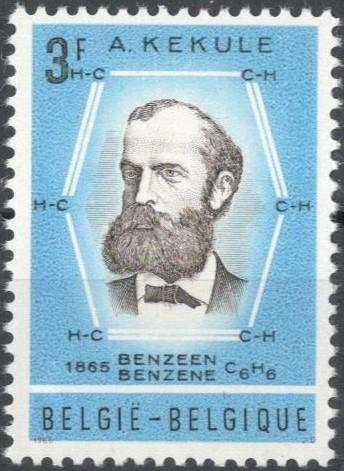 Бельгия, 1966, № 1439,  € 0,3, MNH, полн., 70-я годовщина смерти Августа Кекуле