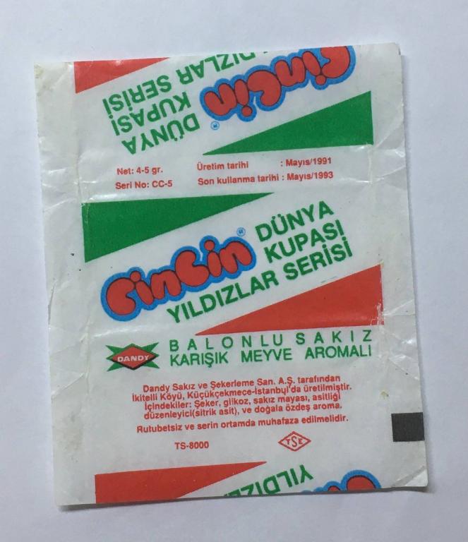 Обертка от жвачки  Cin Cin