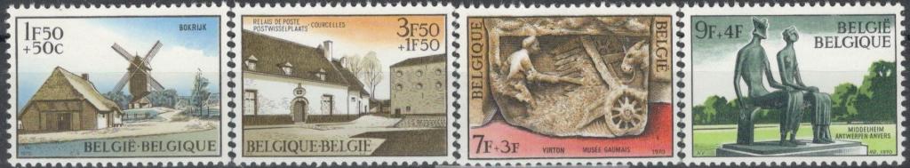 Бельгия, 1970, № 1589-1592, € 1,7, MNH, полн., культура, музеи Бельгии