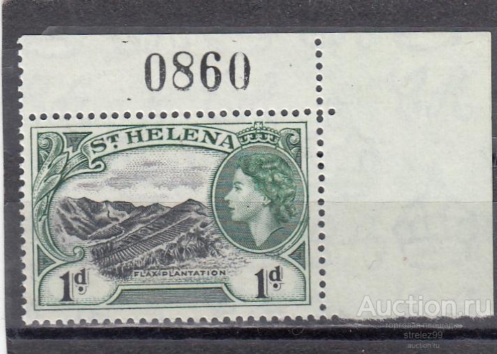 ST. HELENA  ОСТРОВ СВЯТОЙ ЕЛЕНЫ    Лен Плантация  № 124  Угол  1953  Сост**  MNH