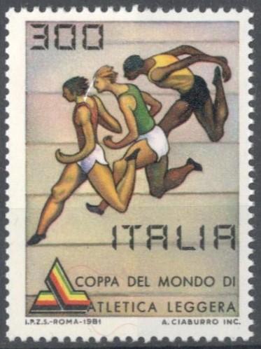 Италия, 1981, № 1770, € 0,7, MNH, полн., чемпионат мира по легкой атлетике, Рим