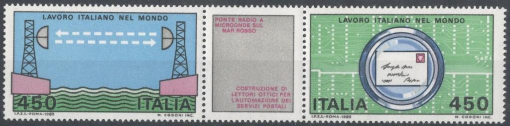 Италия, 1982, № 1800,1801, € 2, MNH, полн., Итальянские технологии за рубежом