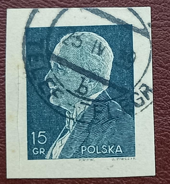 Вырезка с маркированного конверта Польша 1938 год  Игнаций Мосьцицкий (1867-1946), Президент Польши