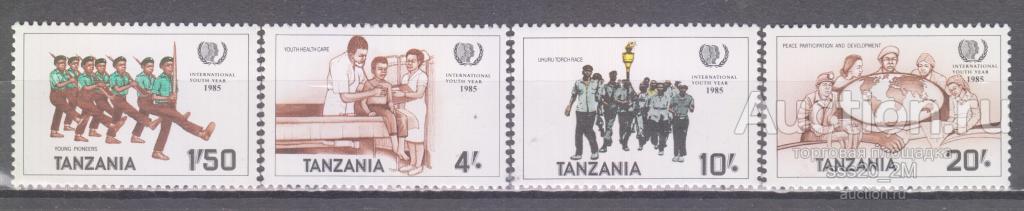 Танзания 1986 год молодежи Mi288-291 MNH