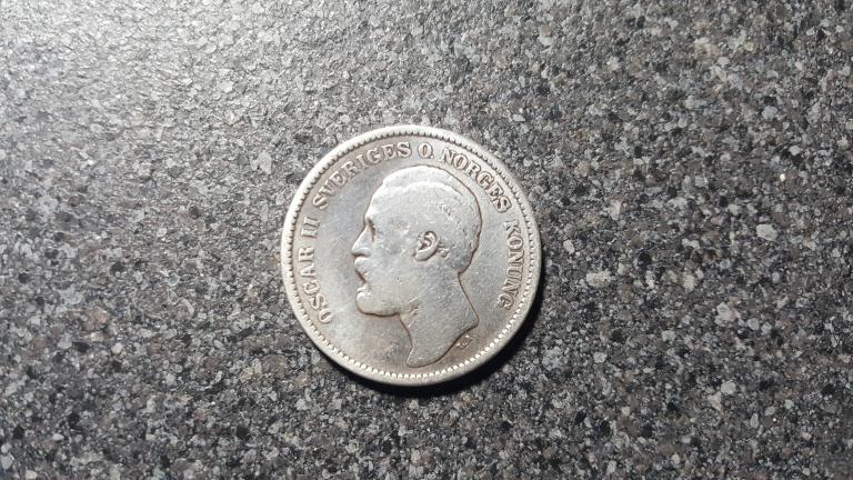 Швеция 2 кроны 1876 год серебро