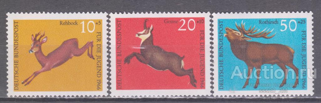 ФРГ 1966 фауна Mi511,512,514 MNH