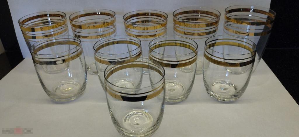 СТАКАНЫ 5+5 КОМПЛЕКТ  СТЕКЛО.ПОЗОЛОТА.ОДНИМ ЛОТОМ СССР 