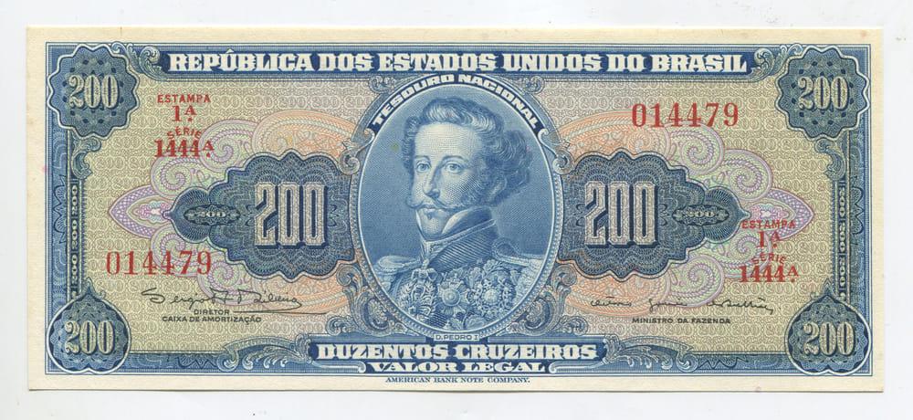 БРАЗИЛИЯ 200 крузейро ND (1964)  AUNC