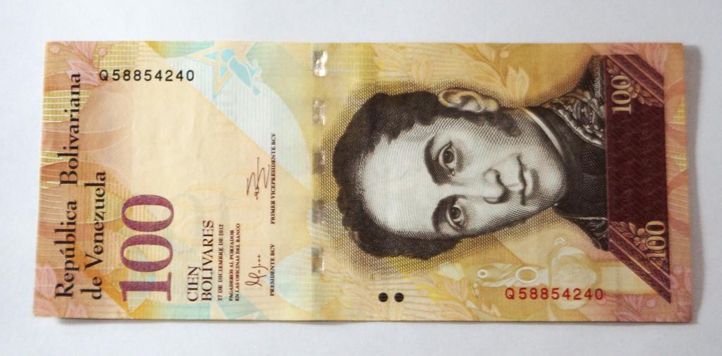 Бона. 100 боливар 2012 г. Венесуэлла . Пресс, UNC.