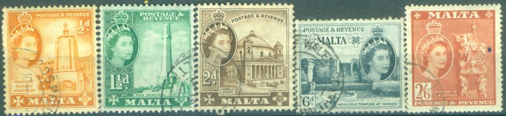 Мальта 1956 г.  стандарт Королева Елизавета 2 гашеная