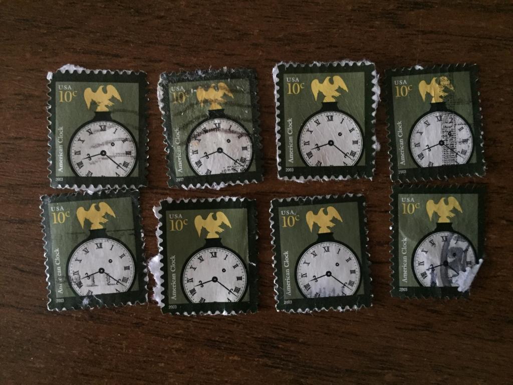 American Clock США 8 почтовых марок 10 центов USA