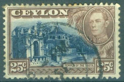 Цейлон  1938 г. стандарт Архитектура замок  гашеная