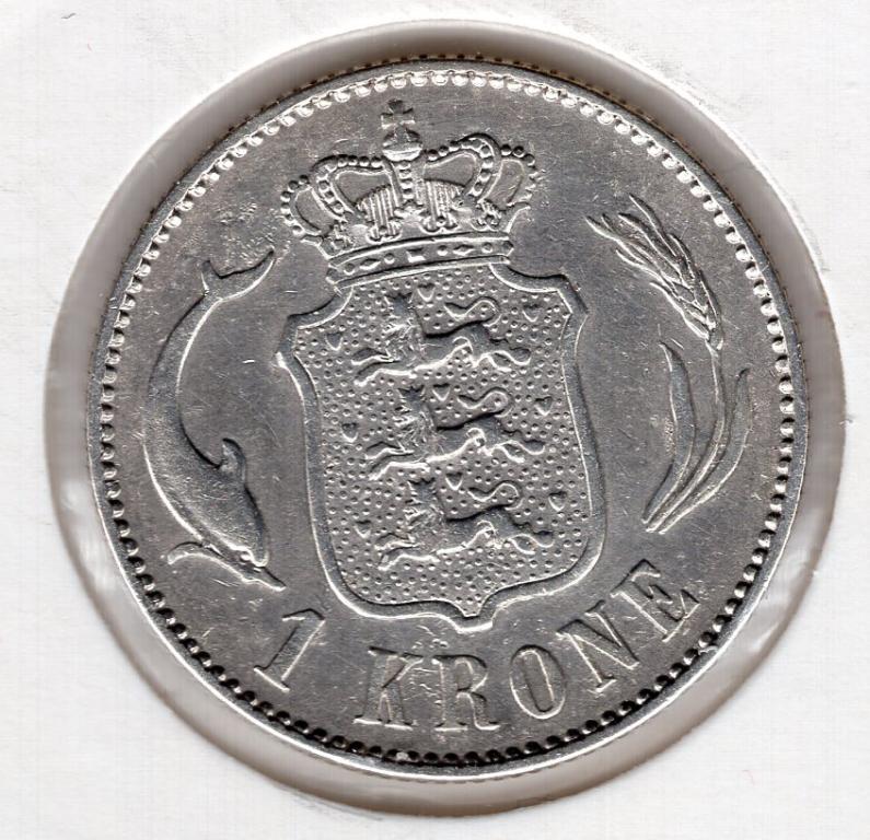 1 крона - Дания - 1915 - серебро 800 - KM#819