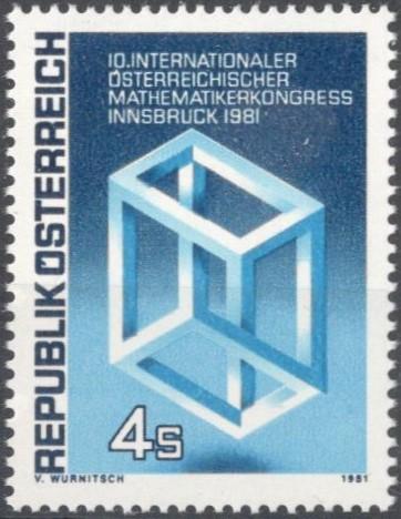 Австрия, 1981, № 1680, € 0,7, MNH, полн., международный конгресс математиков, Инсбрук