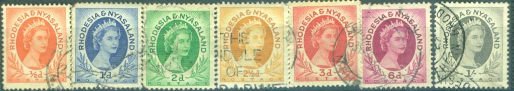 Родезия и Ньясалэнд 1954 г. стандарт часть серии Королева Елизавета 2 гашеная