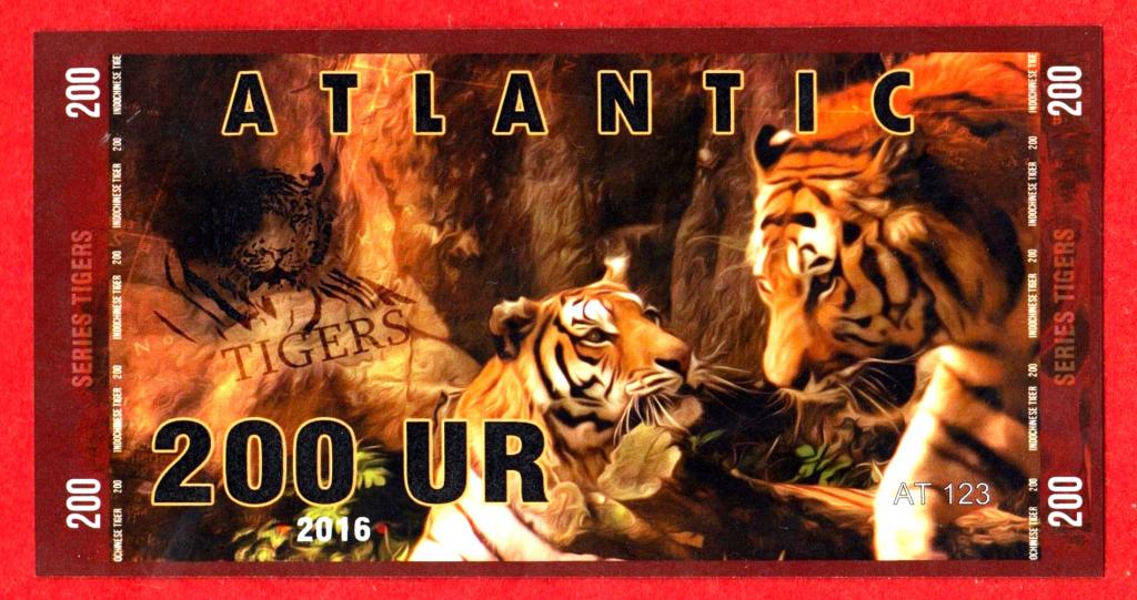 Атлантический банк, серия ТИГРЫ, 200 юров, 2016, UNC