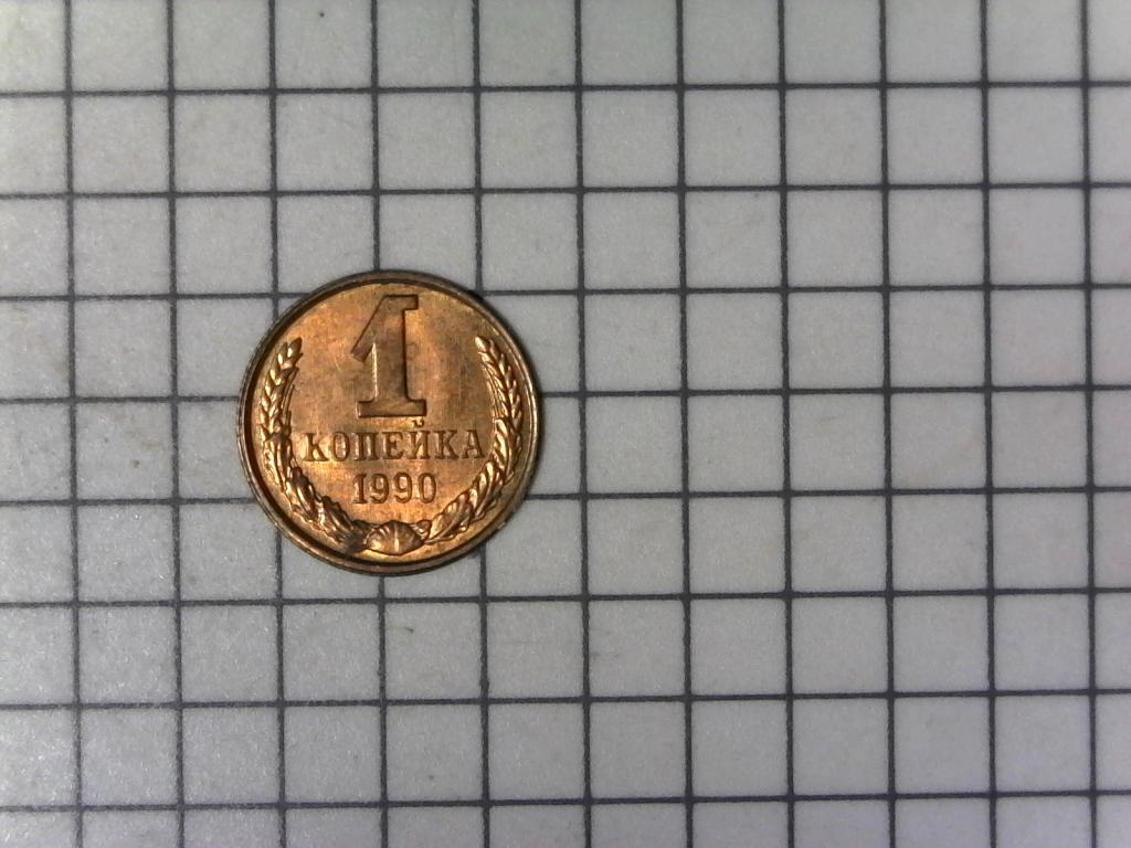 1 копейка 1990г., СССР, оригинал, хороший сохран, оригинал, №2553