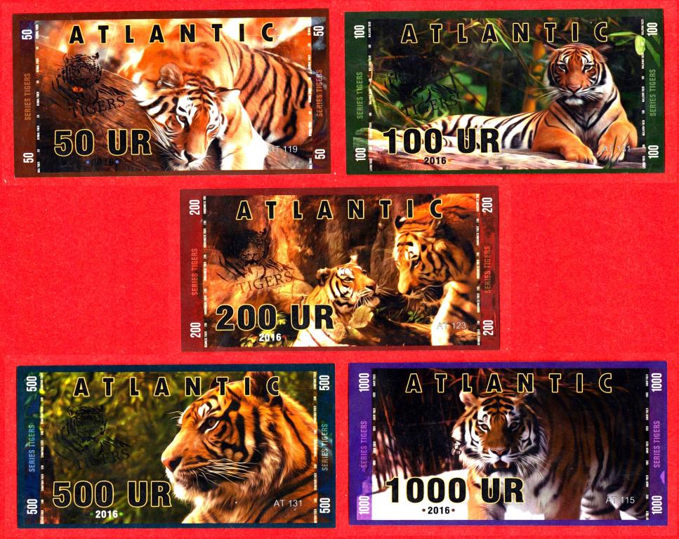 Атлантический банк, серия ТИГРЫ, ВЕСЬ ВЫПУСК, 2016, UNC