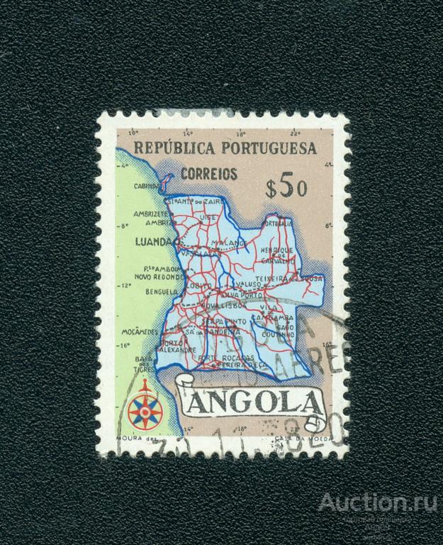 1955 г. Ангола – Карта (0774ае)