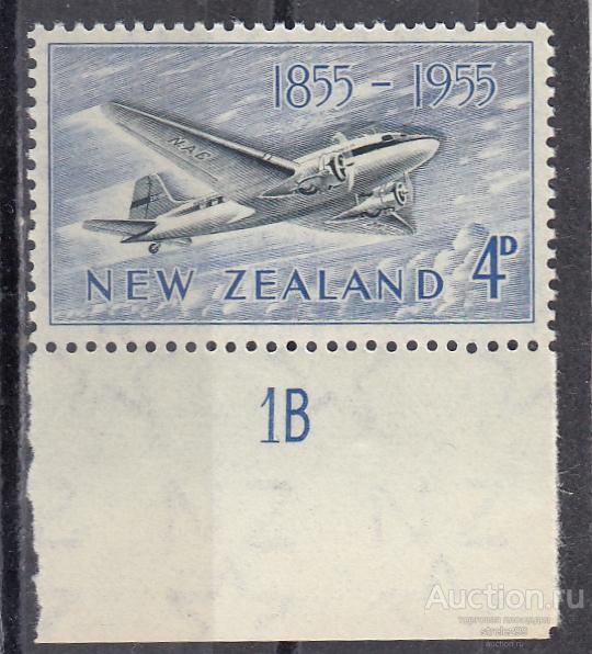 NEW ZEALAND  ЗЕЛАНДИЯ   Авиа Авиация Самолеты Дуглас № 350 Поле 1955 Cост**  MNH