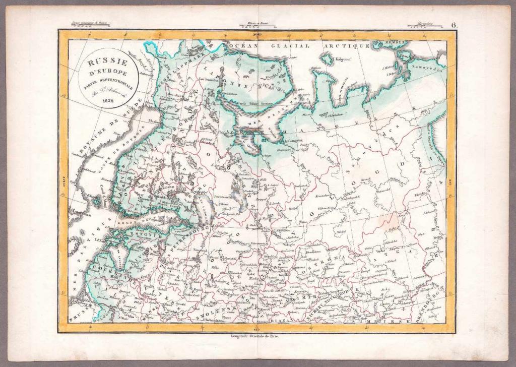 Карта северо-западной части Европейской России, 1828 год.