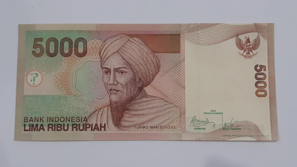 Купюра Банкнота   Индонезия 5000 рупий 2009   Ф105   Состояние Пресс UNC