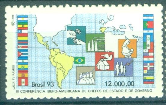 Бразилия 1993 г. Флаги Южной Америки  негашеная**