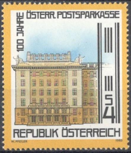 Австрия, 1983, № 1728, € 0,6, MNH, полн., 100-летие Австрийского почтово-сберегательного банка